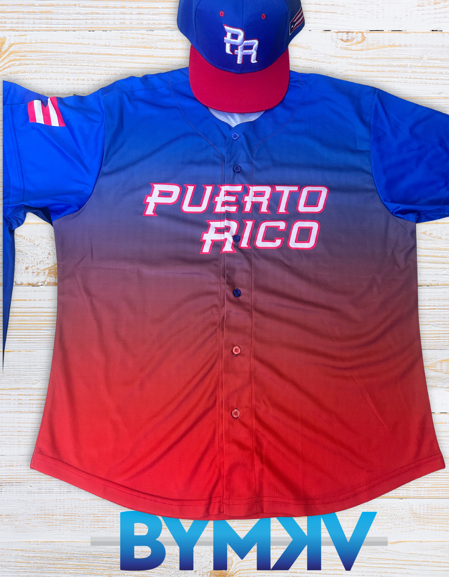 Camisa de Botones Clásico de Pelota PR – Edición Gradient